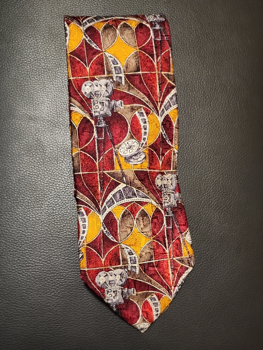 Ermenegildo Zegna Red and Yellow Patterned Tie